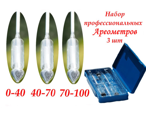Набор профессиональных ареометров  АСП-3 (3 шт)