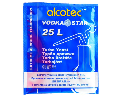 Сухі турбо дріжджі Alcotec Vodka Star на 25 л