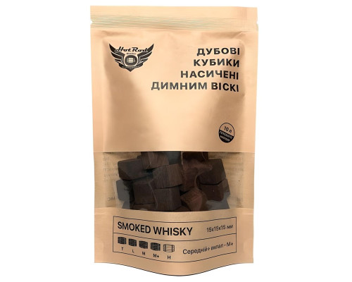 Кубики дубовые M+ насыщенные дымным виски на 10 л