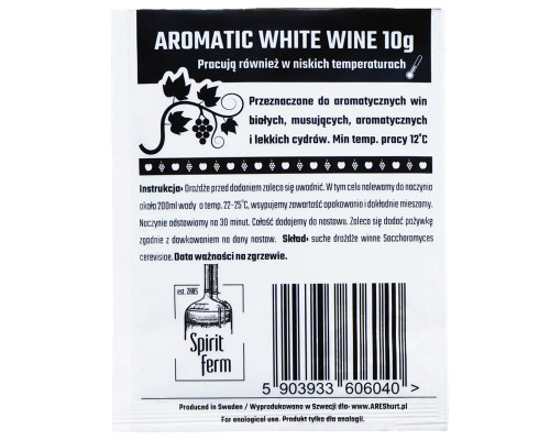 Дрожжи для вина SpiritFerm Aromatic White Wine